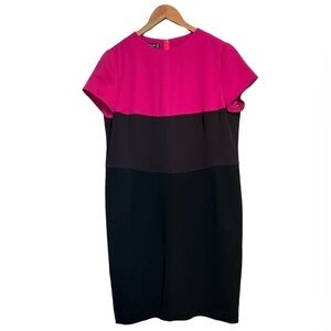 LOUIS Feraud 100% Virgin Wool Color Block Vintage Dress